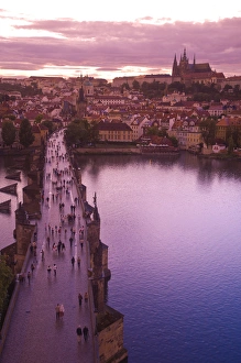 Images Dated 4th July 2007: View from 14th Century Old Town Bridge Tower, Karluv Most (Charles Bridge) Historical