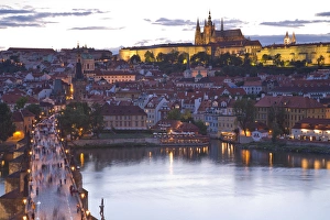 Images Dated 4th July 2007: View from 14th Century Old Town Bridge Tower, Karluv Most (Charles Bridge) Historical