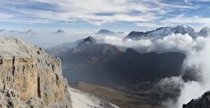 Civetta Prints: View towards Antelao, Pelmo, Civetta, Marmolada seen from Sella mountain range
