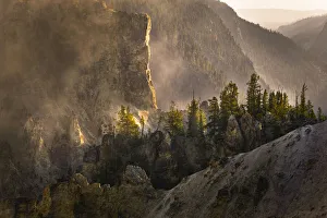 View from Artist Point at sunrise, Grand Canyon of Yellowstone, Yellowstone National Park, Wyoming