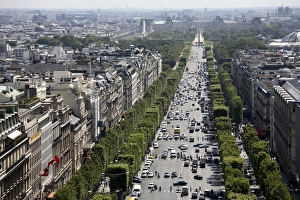Busy Prints: The view of Avenue des Champs Elysees. Paris. France