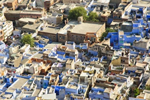 Inger Hogstrom Prints: View of the blue city of Jodhpur from Mehrangarh Fort, Jodhpur, Rajasthan, India