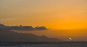 Dry Season Prints: View towards Brava island from Sao Filipe, the capital of the island