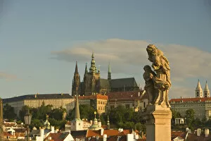 Images Dated 3rd July 2007: View from Charles Bridge (Karluv most), founded in 1357 towards Prague Castle, Baroque