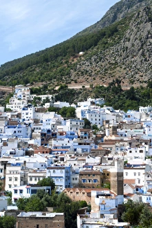 Contemporary Prints: View of the city, Chefchaouen (Chaouen), Tangeri-Tetouan Region, Rif Mountains, Morocco