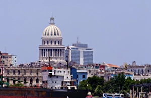 Habana Prints: View of city scape skyline from river of Havana Cuba Habana
