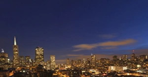 Images Dated 19th February 2012: View of the city skyline from Coit Hill in San Francisco, California, USA