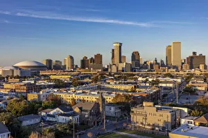 New Orleans Prints: View of the city skyline from the rooftop bar at the Ponchartrain Hotel in New Orleans