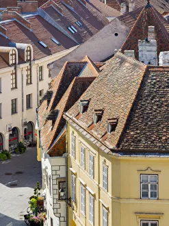View from Firewatch Tower over the town. Sopron in Transdanubia in the west of Hungary