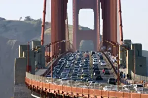 Roadway Prints: View of the Golden Gate Bridge and the Marin Headlands from San Francisco