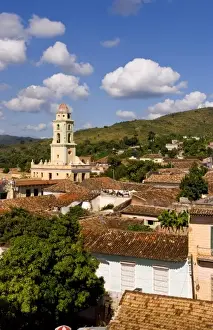 Images Dated 8th December 2020: View from above with great clouds of the old Colonial village of Trinidad Cuba buildings