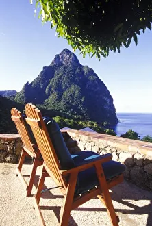 St Lucia Prints: View of Gros Piton