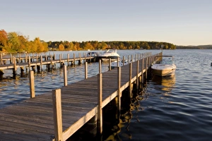 Jerry Marcy Monkman Prints: View of Lake Winnipesauke from town docks in Wolfeboro, New Hampshire