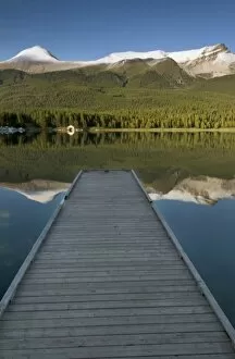 View from the lakeshore of Maligne Lake, Jasper National Park, Jasper Canada