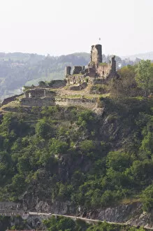 A view from the Mont Pipet on the ruins of the episcopal chateau Batie on the Mont Salomon mountain