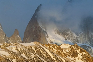 Destinations Prints: View of Mount Fitzroy near El Chalten at sunrise, Patagonia, Argentina, South America