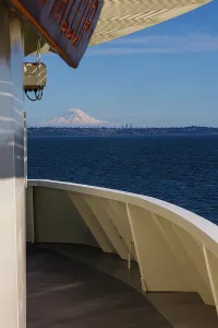 Danita Delimont New Images May 2025 Prints: View of Mount Rainier from a Washington State ferry deck