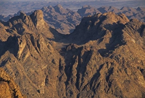 Red Sea Prints: View from Mount Sinai at sunrise, Sinai mountains, Egypt