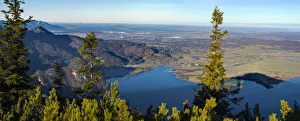 Images Dated 10th August 2021: View from Mt. Jochberg near lake Walchensee towards lake Kochelsee