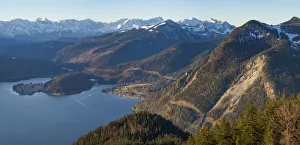 Images Dated 10th August 2021: View from Mt. Jochberg near lake Walchensee towards lake Walchensee