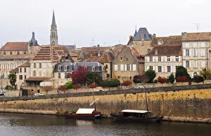 View over the Old Town Bergerac over the river Dordogne Bergerac Dordogne France