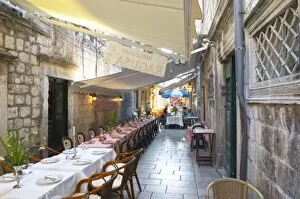 Images Dated 17th July 2006: View the Prijeko street with restaurants with outside seating long tables and chairs