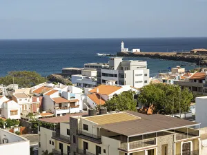 Dry Season Prints: View over quarter Prainha. The capital Praia on Santiago Island (Ilha de Santiago)