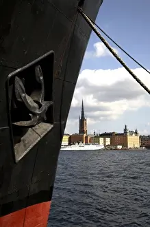 Anchor Prints: The view of Riddarholmen Island and the black spire of Riddarholmskyrkan(Riddarholmen
