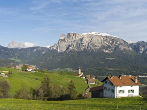Bozen Prints: view towards the Seiser alm, seen from the Ritten (renon). Europe, Central Europe