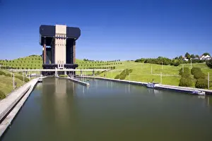 A view of the Strepy-Thieu boat lift on a branch of the Canal du Centre near