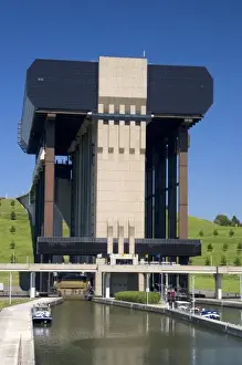 A view of the Strepy-Thieu boat lift on a branch of the Canal du Centre near