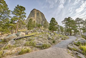 Images Dated 13th August 2018: View from the surrounding area of the Devils Tower near Sundance, Wyoming, USA