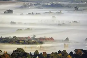 Hawkes Bay Prints: View from Te Mata Peak of Early Morning Mist over Havelock North, Hawkes Bay, North Island