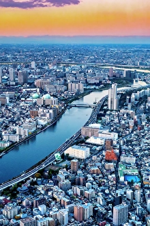 Tokyo Prints: View of Tokyo from the Skytree tower, Tokyo, Japan