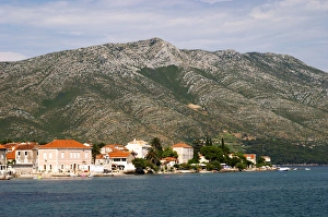 Images Dated 8th July 2006: A view over the village and the Mount Sveti Ilija mountain. Orebic town, holiday