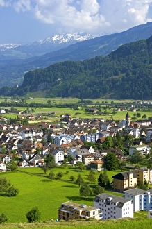 Images Dated 13th June 2006: A view of Walenstadt with the Swiss Alps in the background