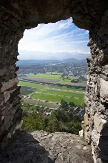 Opening Prints: Villach, Carinthia, Austria - A rural landscape as seen from the remnants of an old stone window