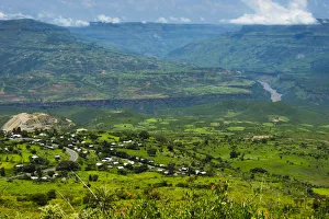 Amhara Prints: Village and farmland, Great Blue Nile Gorge, between Addis Ababa and Bahir Dar, Ethiopia