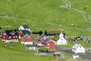Images Dated 27th June 2016: The village on the island Mykines, part of the Faroe Islands in the North Atlantic