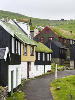 Images Dated 25th June 2016: The village on the island Mykines, part of the Faroe Islands in the North Atlantic
