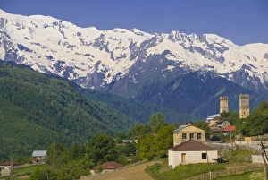 Village near Shkhara peak (5068 m), Ushghuli community, Upper Svanetia, Georgia