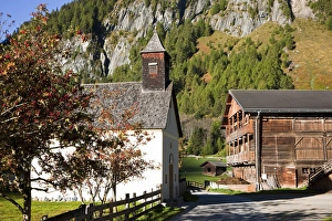 The village Streden in valley Virgental, Tyrol, in early morning Europe, central europe