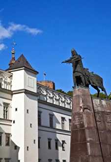 Lithuania Prints: Vilnius, Lithuania, Lietuva, Monument to Gediminas, the Grand Duke and Founder of