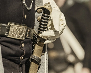 Sword Prints: vintage image of soldier with Civil war sword