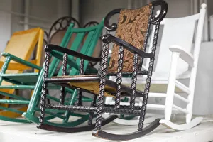 New York City Prints: Vintage Rocking Chairs in New York City, New York, USA