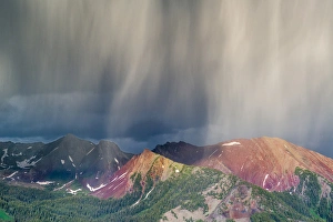 Streak Prints: Virga and storm moving over mountains near Crested Butte, Colorado