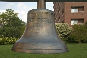 Norfolk Prints: Virginia, Norfolk. USS Norfolk ships bell