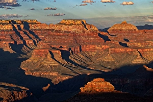 Images Dated 19th January 2024: Vishnu Temple at sunset from south rim, Grand Canyon National Park, Arizona