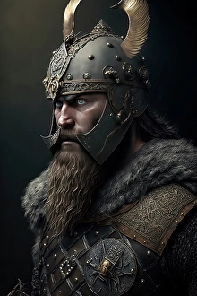 Beard Prints: Visigoth king in armor. ©Jim Zuckerman / Jaynes Gallery / DanitaDelimont.com (AI)