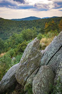 Great Smoky Mountain Prints: Vista with boulders, Shenandoah, Blue Ridge Parkway, Smoky Mountains, USA